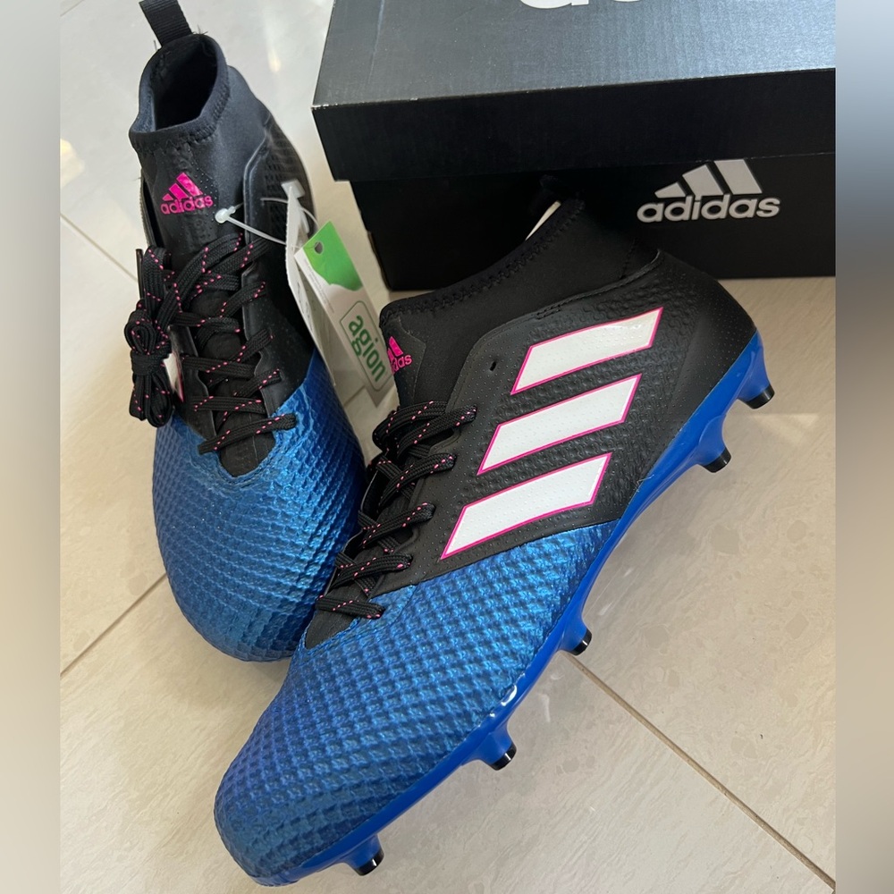 Adidas Black and Blue Primemesh Soccer Cleats